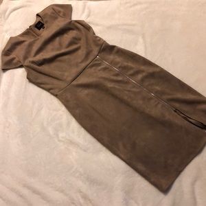 Suede midi dress